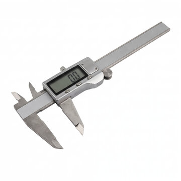 Generic precision digital internal and external groove caliper gauge isolated on white.