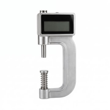 Generic precision C-frame digital snap gauge comparator isolated on white.