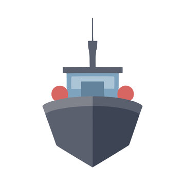 Front view of a stylized boat