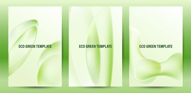 Eco friendly light green wave vertical banner background