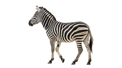 African wild zebra standing animal safari nature isolated on transparent background © Hanna