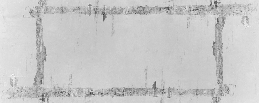 Gray black scratched texture background - frame made of black old weathered damaged flaked off metal steel structure