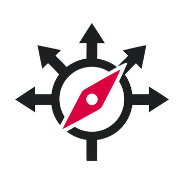 Compass with multiple direction arrows