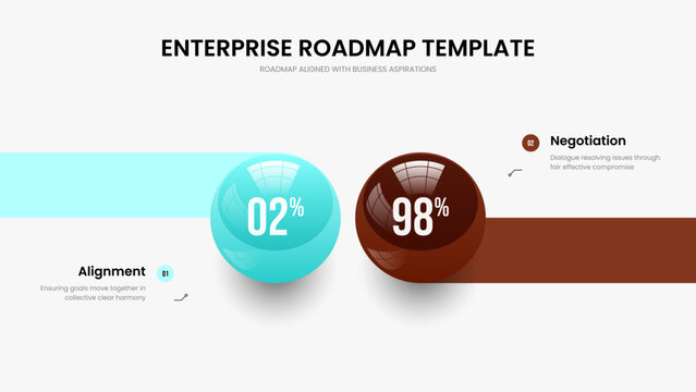 Creative Campaign 2 Element Infographic Frame Design. Advertising Portfolio Two Step Chart Slideshow Template. Educational Planning Presentation Layout Vector Illustration.
