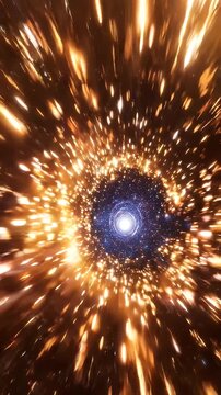 Abstract Hyperspace Wormhole Tunnel Speed Effect - A vibrant digital art tunnel of light and energy, resembling a hyperspace or wormhole effect.