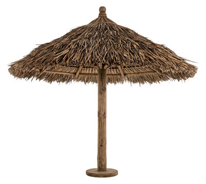 Natural Thatch Umbrella for Tropical Outdoor Relaxation.