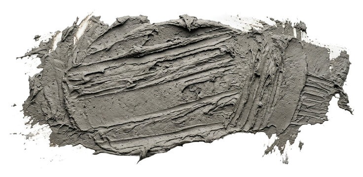 Textured Gray Mud Swirl Isolated on White Background.