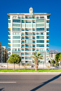 Alanya, Turkey &ndash; april 17, 2025: Konak Tower, apartments along the coast
