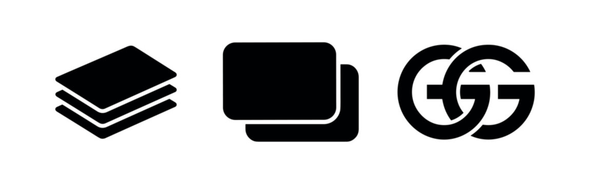 Stacked Documents, Layers, and Abstract Logo Design Elements Icons