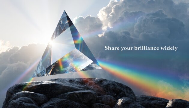 Isolated shining prism refracting light into a spectrum (20260529-gigapixel-high fidelity v2-6x)
