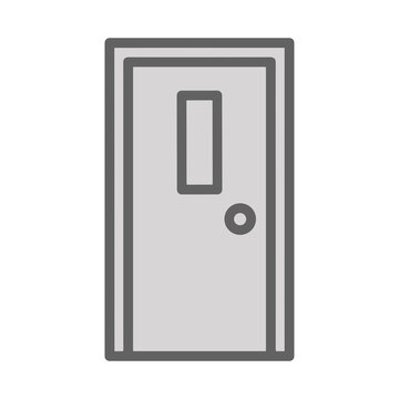 Door with window and doorknob icon