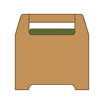 Minimalist Brown Cardboard Takeaway Food Box Container Icon Design