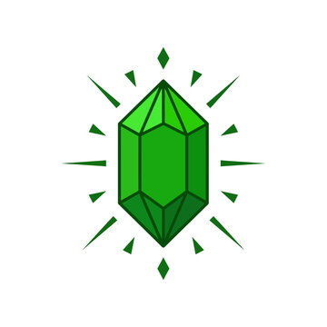 Green Emerald Gemstone Crystal Icon Graphic Illustration
