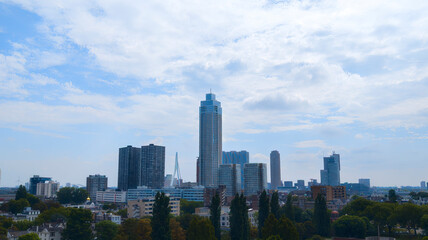 Naklejka premium skyline rotterdam with the highest tower with appartements