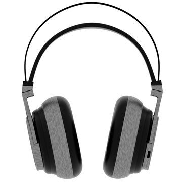 3d Render Studio Over Ear Headphones Front with transparent background