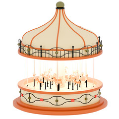 3d Render Miniature Musical Carousel Display Model with transparent background © Ricardo