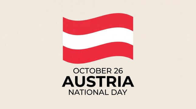 Austria national day celebration with red white flag on elegant background