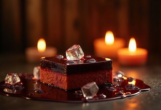 Rich Port Wine Dessert Indulging in Candlelit Taste Room Flavorful Aroma Sweetness Intense Delight