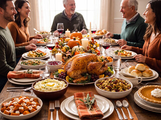 Obraz premium Thanksgiving Food Meal Turkey 
