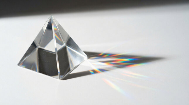 Glass Pyramid Prism with Rainbow Light Spectrum