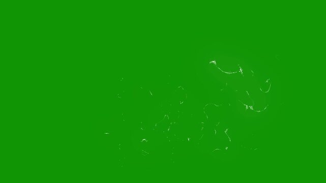 Glowing electric lightning and thunderbolt flash FX, powerful energy burst with hand drawn cartoon sparks, dynamic storm explosion effects, bright chroma key animation on green background, 4K.