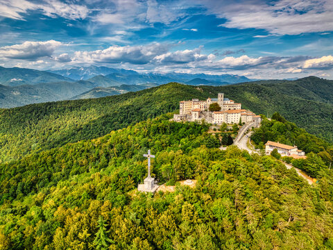 Ancient fortified sanctuary of Castelmonte. Devotion in the mountains of Cividale del Friuli.