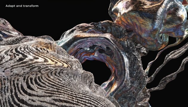 Flowing Composition of Liquid Metal Forming Intricate Patterns v2-6x High-Fidelity Visual Artwork