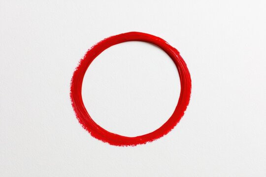 Bold red drawn circle on clean white background