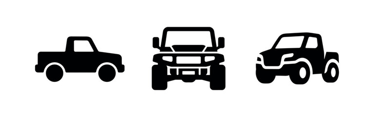 Obraz premium Pickup Truck and Off-Road Vehicle Icons