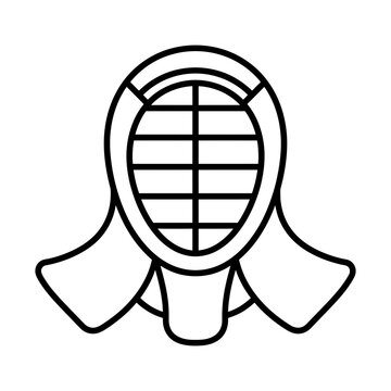 kendo helmet line icon