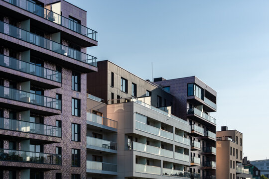 Modern Apartment Buildings With Balconies Urban Residential Architecture And Real Estate