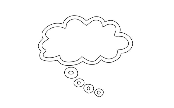 Cartoon speech bubble - transparent PNG isolated illustration element. Comic thinking bubble.