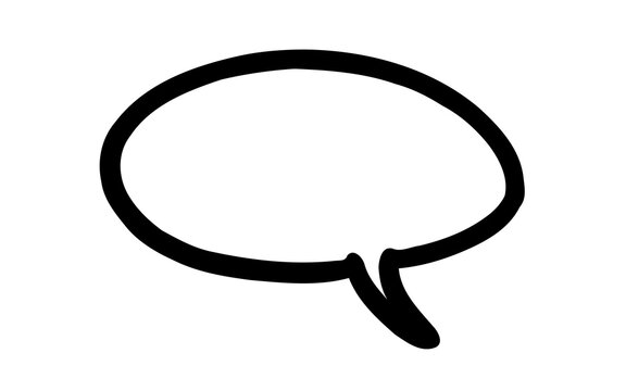 Hand drawn text speech bubble blank design element. Cartoon style text bubble - isolated transparent PNG illustration.