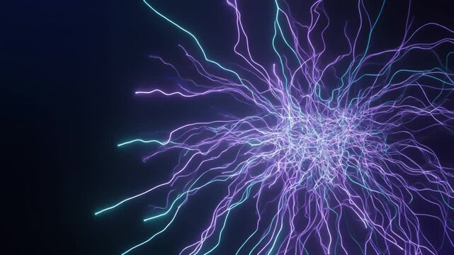 Elegant Abstract Glowing Light Trails Forming Neural Network Pattern in Dark Space Cinematic Full HD Motion Background