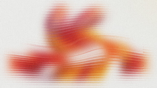 Textured festive crimson, flowing abstract ribbon shapes in warm orange and rose, soft horizontal blur with luminous central white copy space