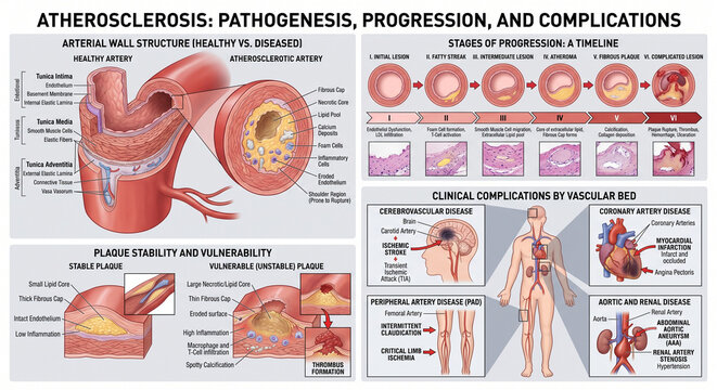 Pathogenesis of Atherosclerotic Plaque Formation and Arterial Stenosis