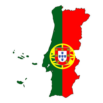 Portugal Map Flag Vector Silhouette Portuguese Armillary Sphere Symbol