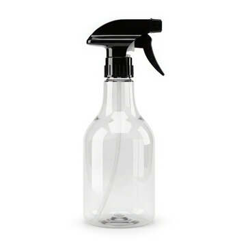 Empty clear spray bottle with pump