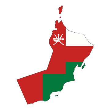 Oman Map Flag Vector Silhouette Omani Khanjar National Symbol