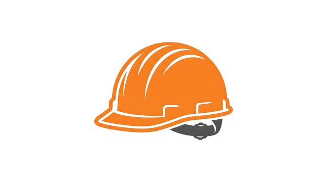 Vector illustration of an orange safety hard hat construction helmet isolated on a white background