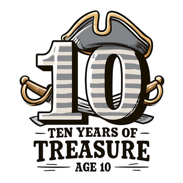 Celebration of Talk Like a Pirate Day with pirate theme for tenth birthday party