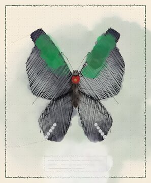 Rajah Brooke Birdwing Butterfly Trogonoptera Brookiana Exotic Art Print