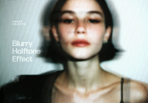 Blurry Halftone Photo Effect For Poster And Social Media Design