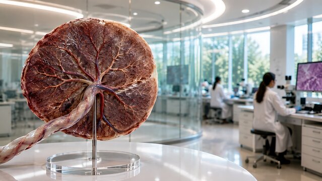 Detailed liver cross-section showing hepatic lobules and internal vascular anatomy
