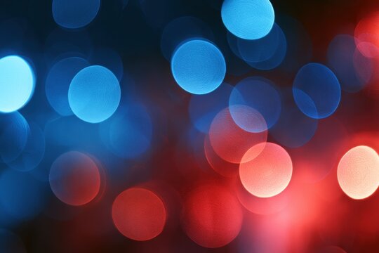Cinematic glow of cool blue and warm red orbs