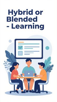hybrid learning students collaborating online education
