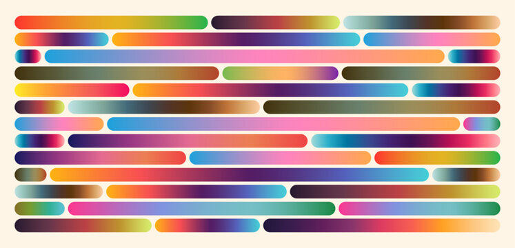 Abstract background featuring rounded horizontal line segments with smooth multi-color gradients. Vector illustration.