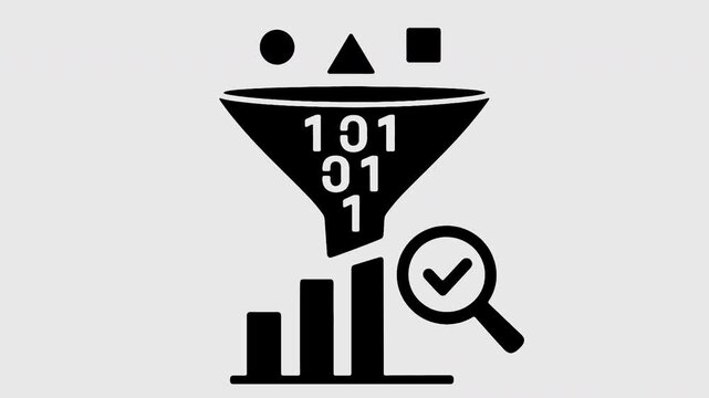 Minimalist data filtering animation