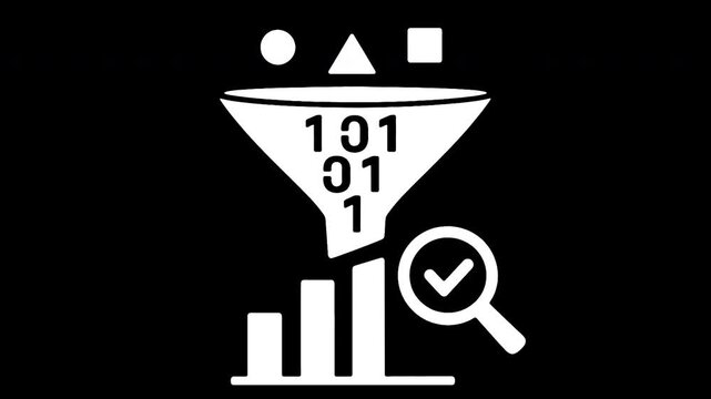 Minimalist data filtering animation