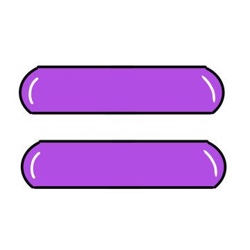 Cute 3D purple equals sign icon isolated on transparent background math symbol illustration